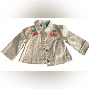 Disney Moana Beige Jacket with embroidered Floral Accents